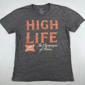 Miller High Life Champagne of Beers Graphic T-Shirt Mens Large Charcoal Grey